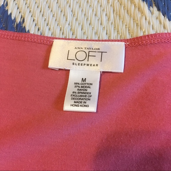 Ann Taylor Loft Pink Ivory Lace Sleep Shirt Spring - Picture 3 of 5